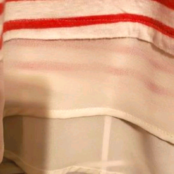 SANCTUARY LINEN/RAYON RED/WHITE STRIPED TOP SZ M - Picture 2 of 8
